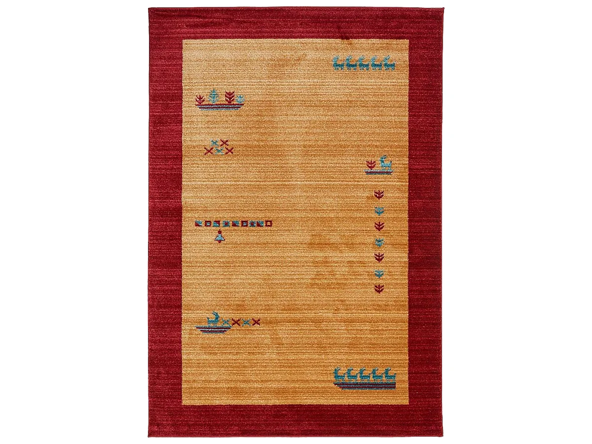 tapis salon 120x180 tissé beige rectangle motif simple CHOBAY 7