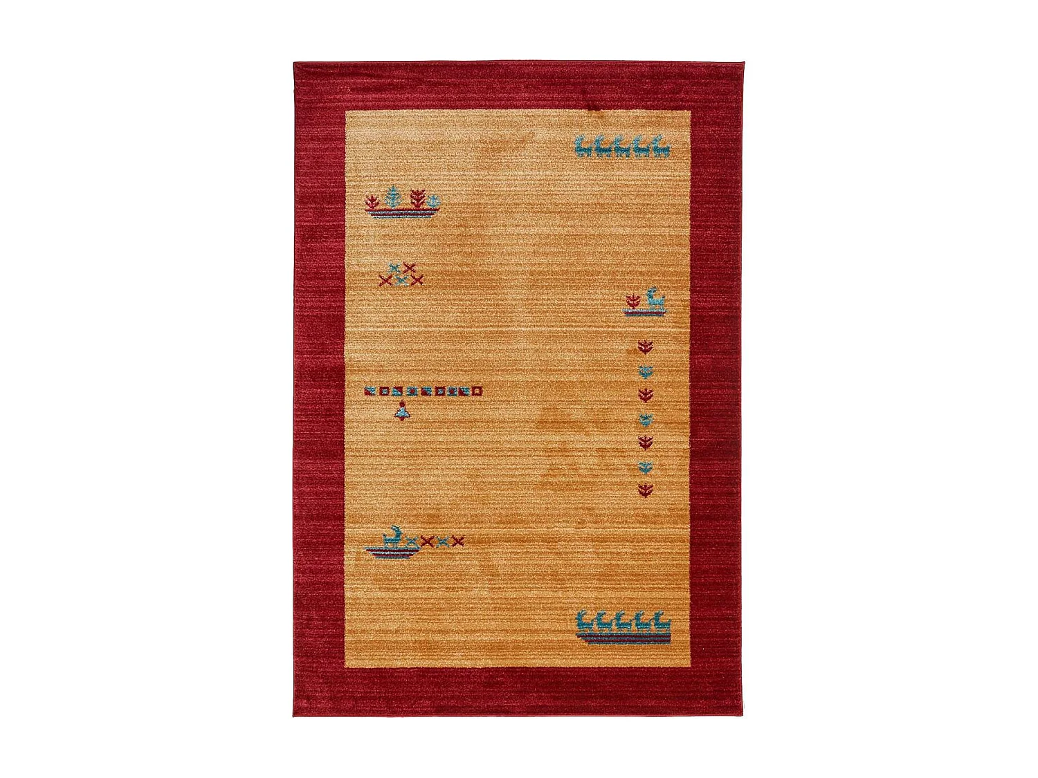 tapis salon 120x180 tissé beige rectangle motif simple CHOBAY 7