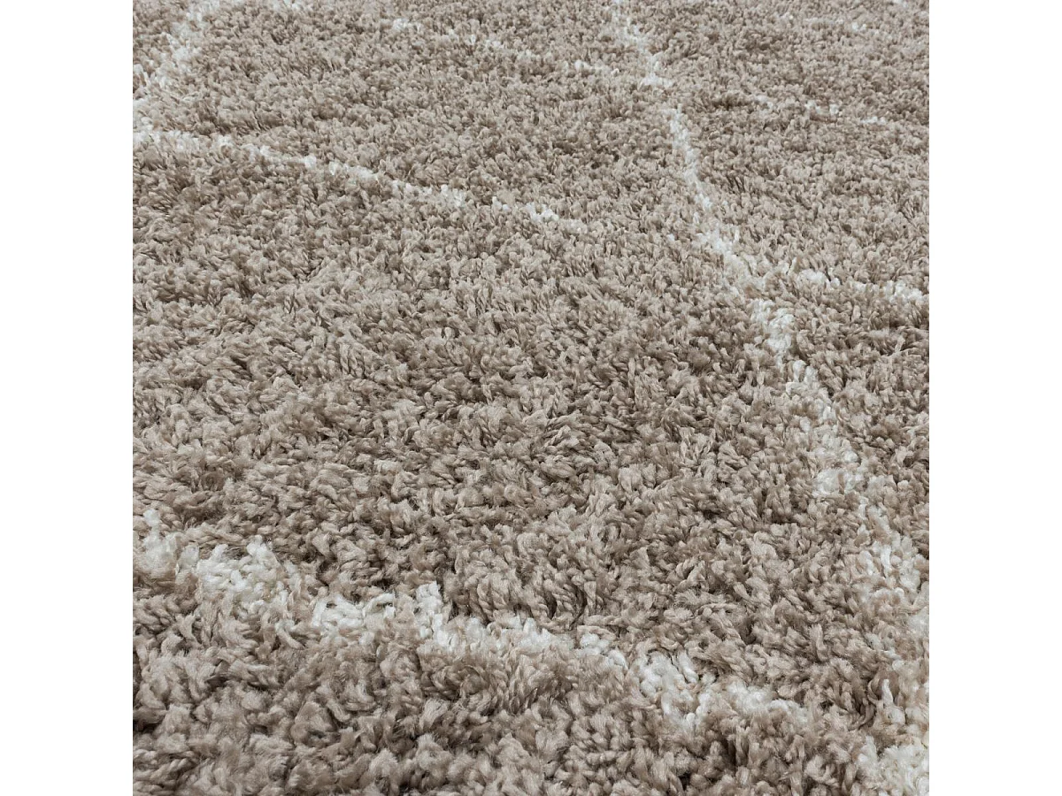 Tapis berbère 140x200 tissé motif losange SHAGGY A beige