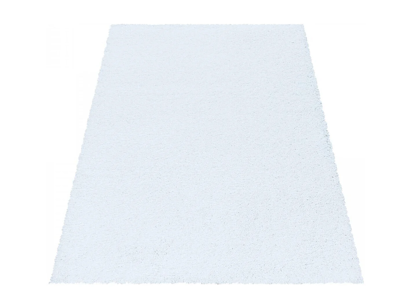 Tapis poils longs shaggy 120x170 rectangle tissé blanc motif uni UNI I