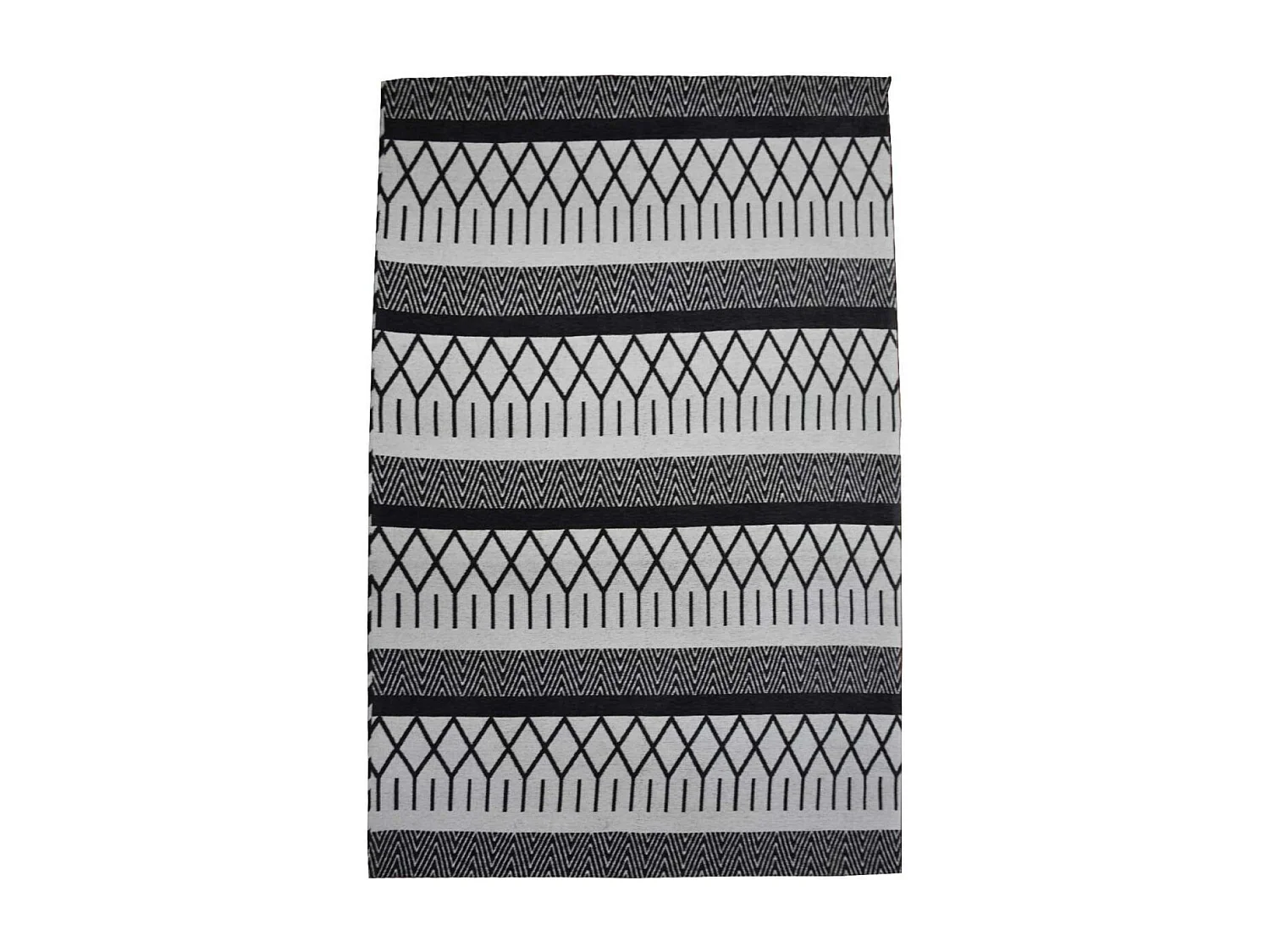 tapis grand salon 280x380 fait à la main noir rectangle motif scandinave PANATA