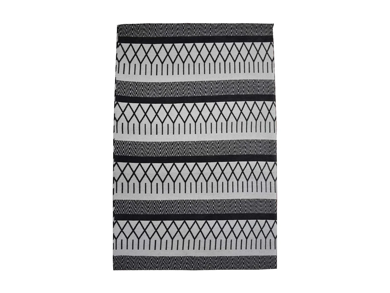 tapis grand salon 280x380 fait à la main noir rectangle motif scandinave PANATA