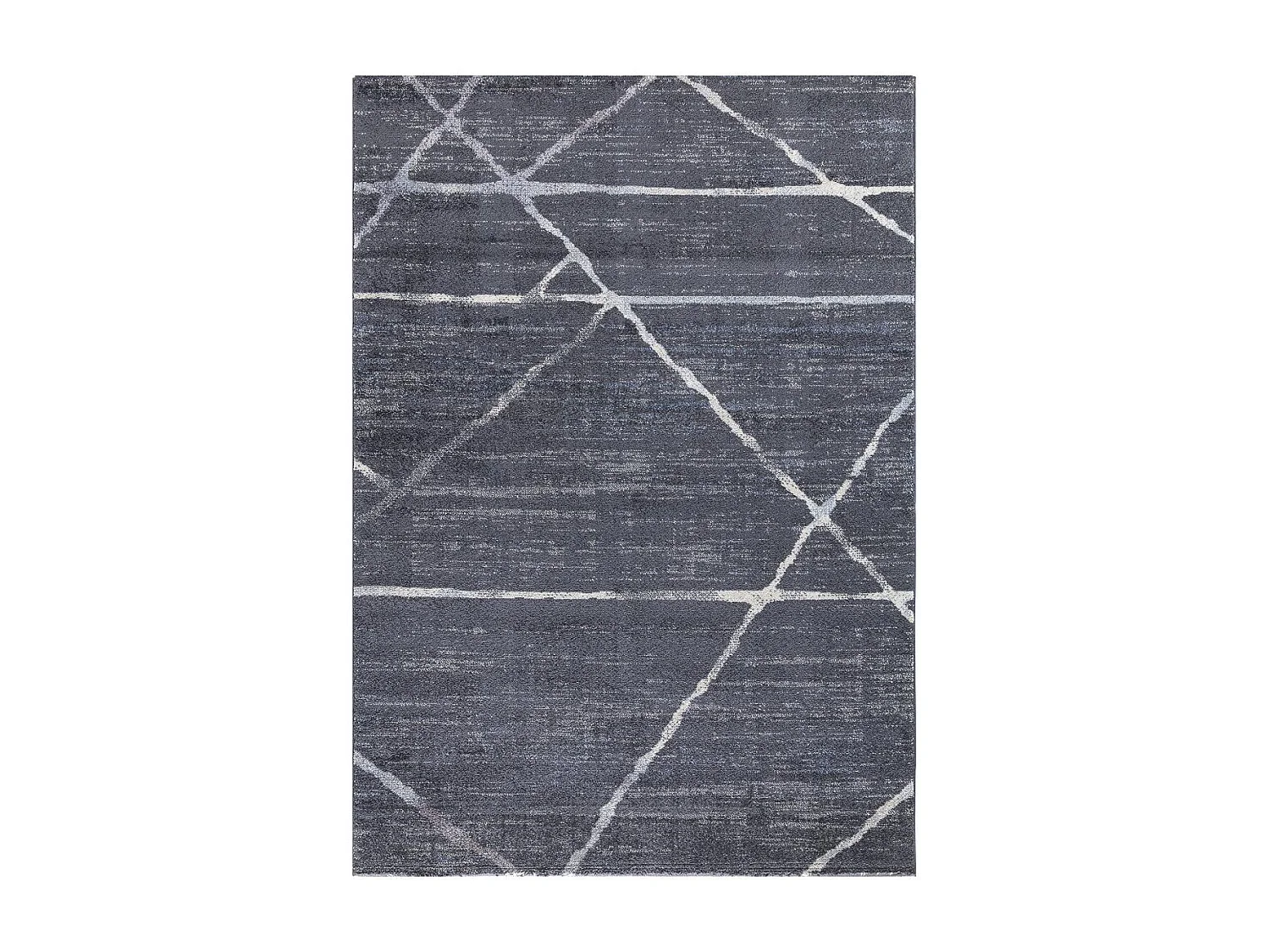 tappeto per camera da letto 80x150 tessuto rettangolare grigio e blu motivo geometrico LUXURY