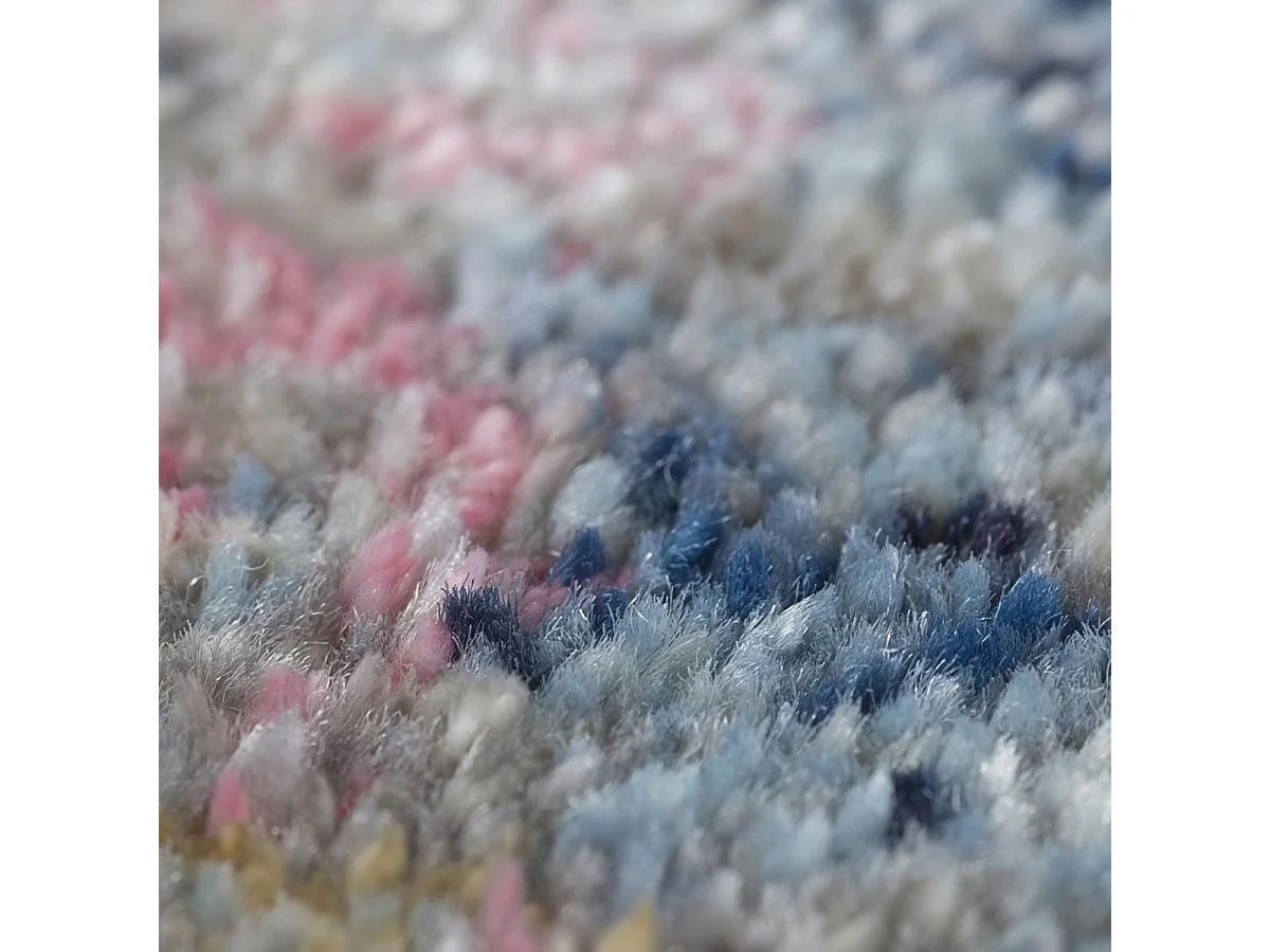 tapis chambre 133x190 tissé bleu et beige rectangle motif abstrait BELANO