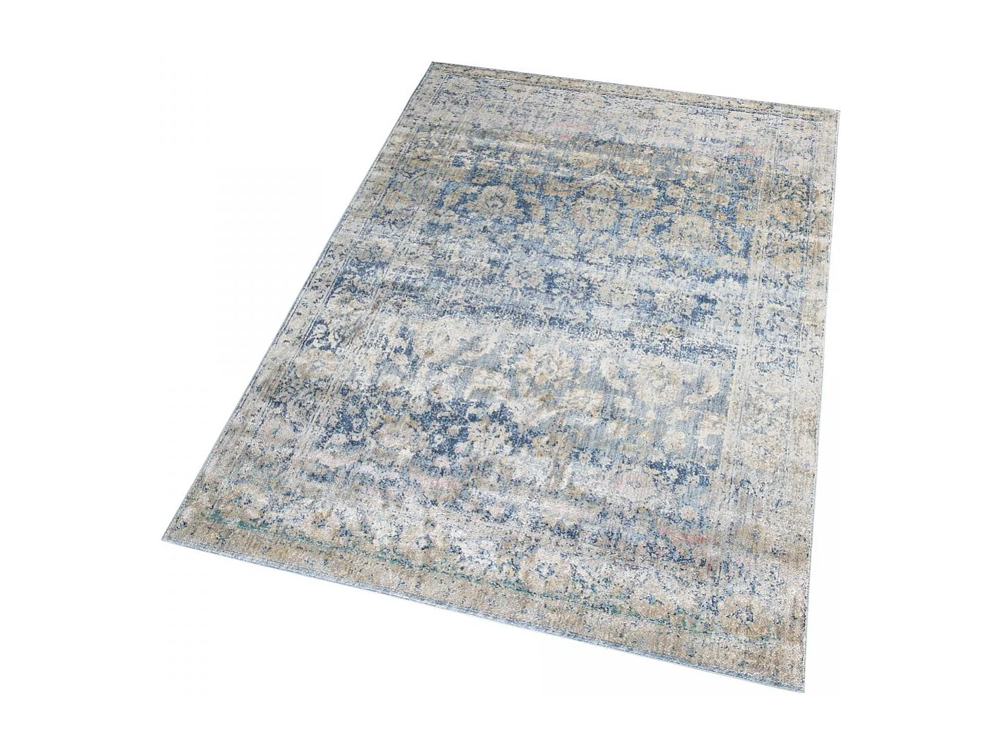 tappeto per camera da letto 133x190 tessuto rettangolare blu e beige modello astratto BELANO