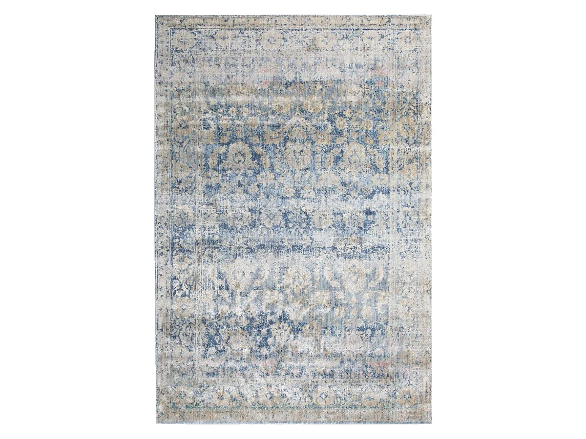 tappeto per camera da letto 133x190 tessuto rettangolare blu e beige modello astratto BELANO