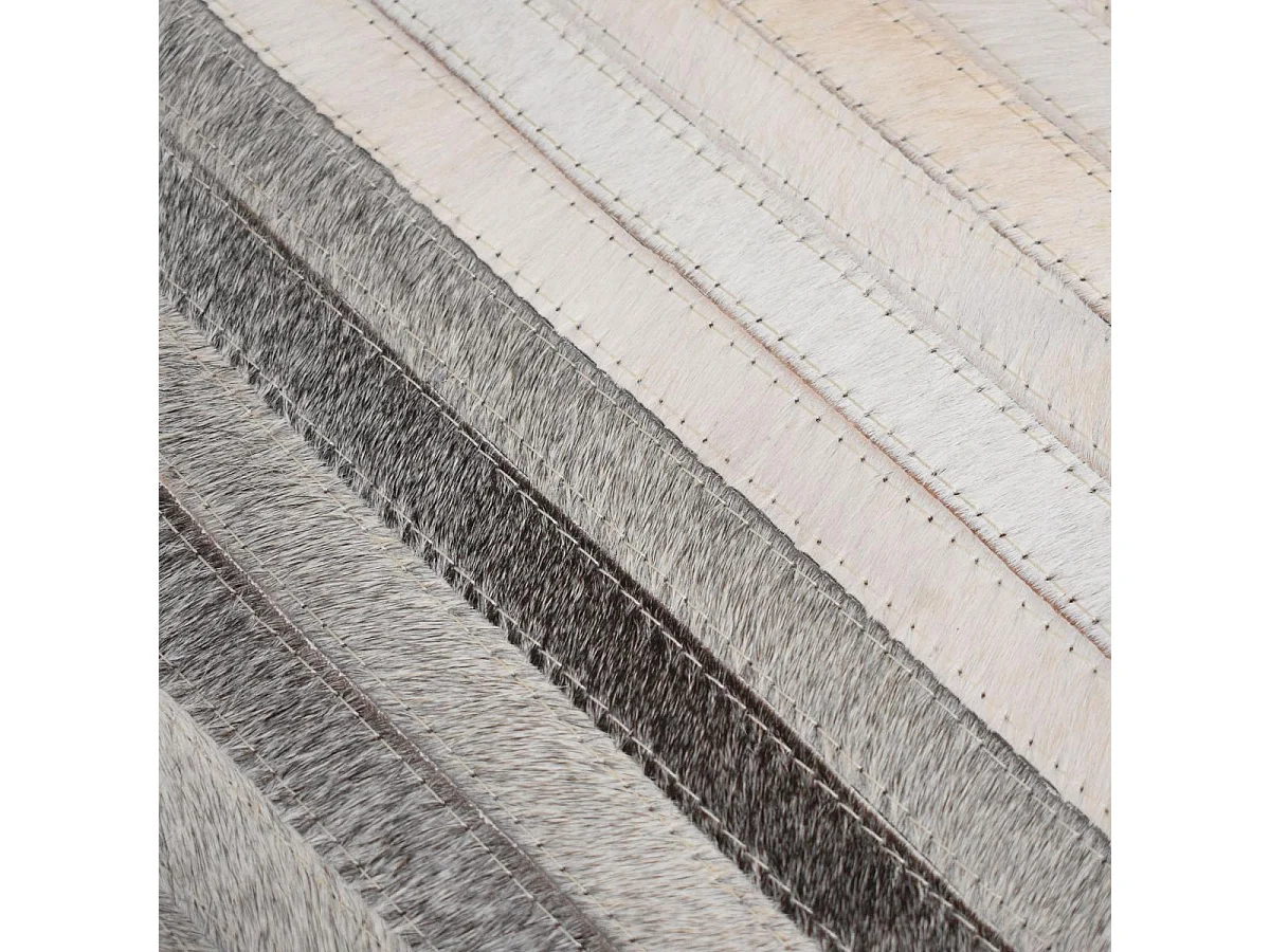 Tapis en peau de vache 200x290 kilm fait à la main gris et blanc