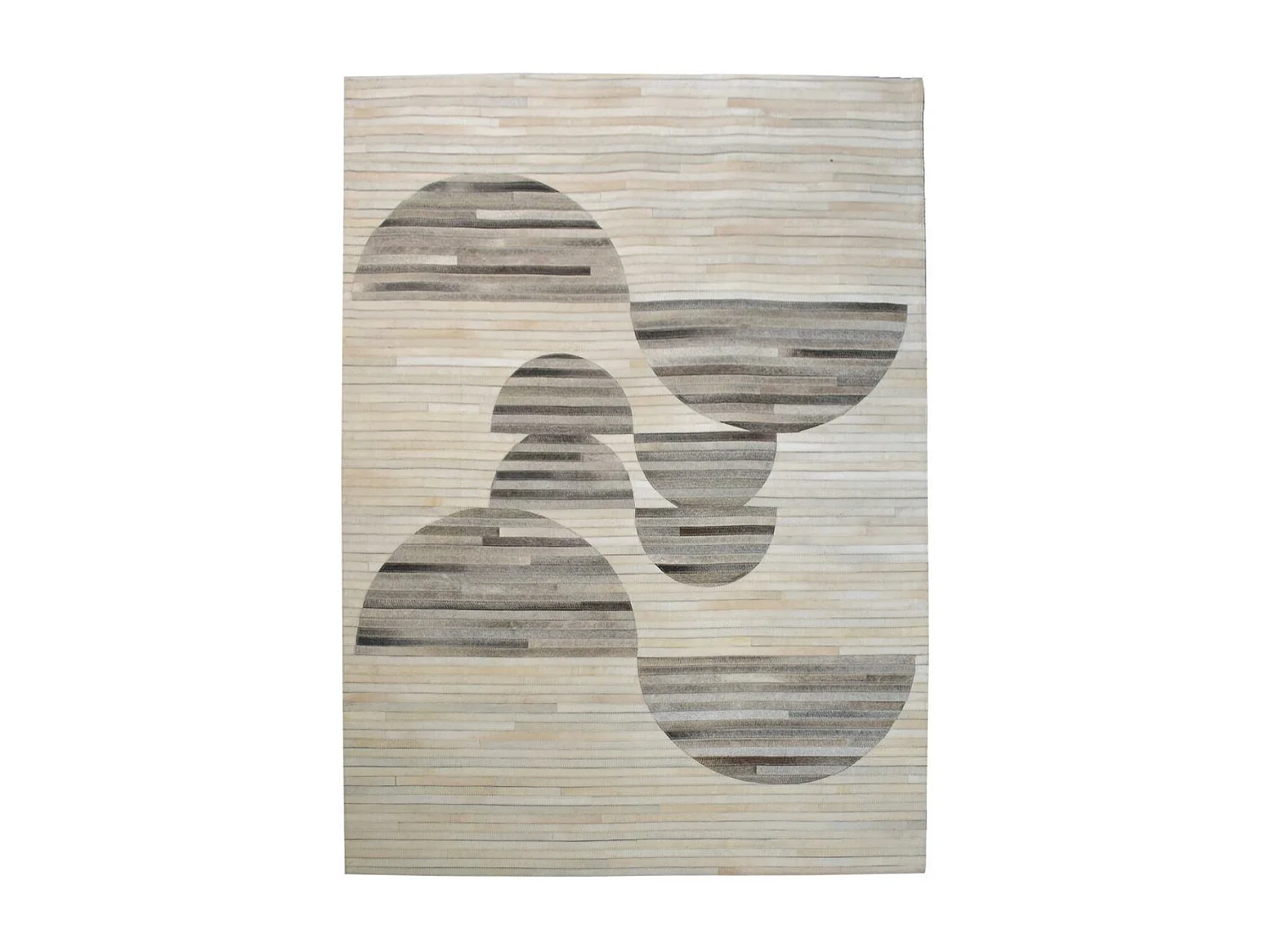 Tapis en peau de vache 200x290 kilm fait à la main gris et blanc