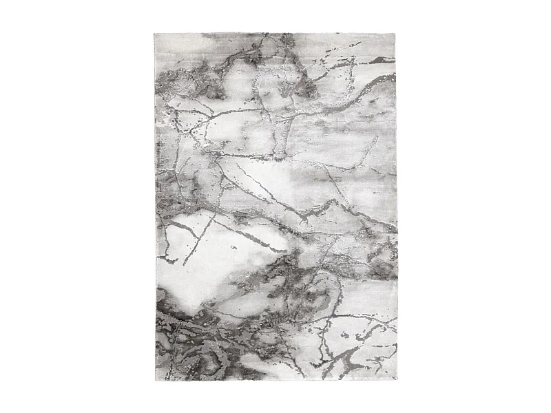 tapis salon 160x230 tissé gris rectangle motif abstrait MARBAL