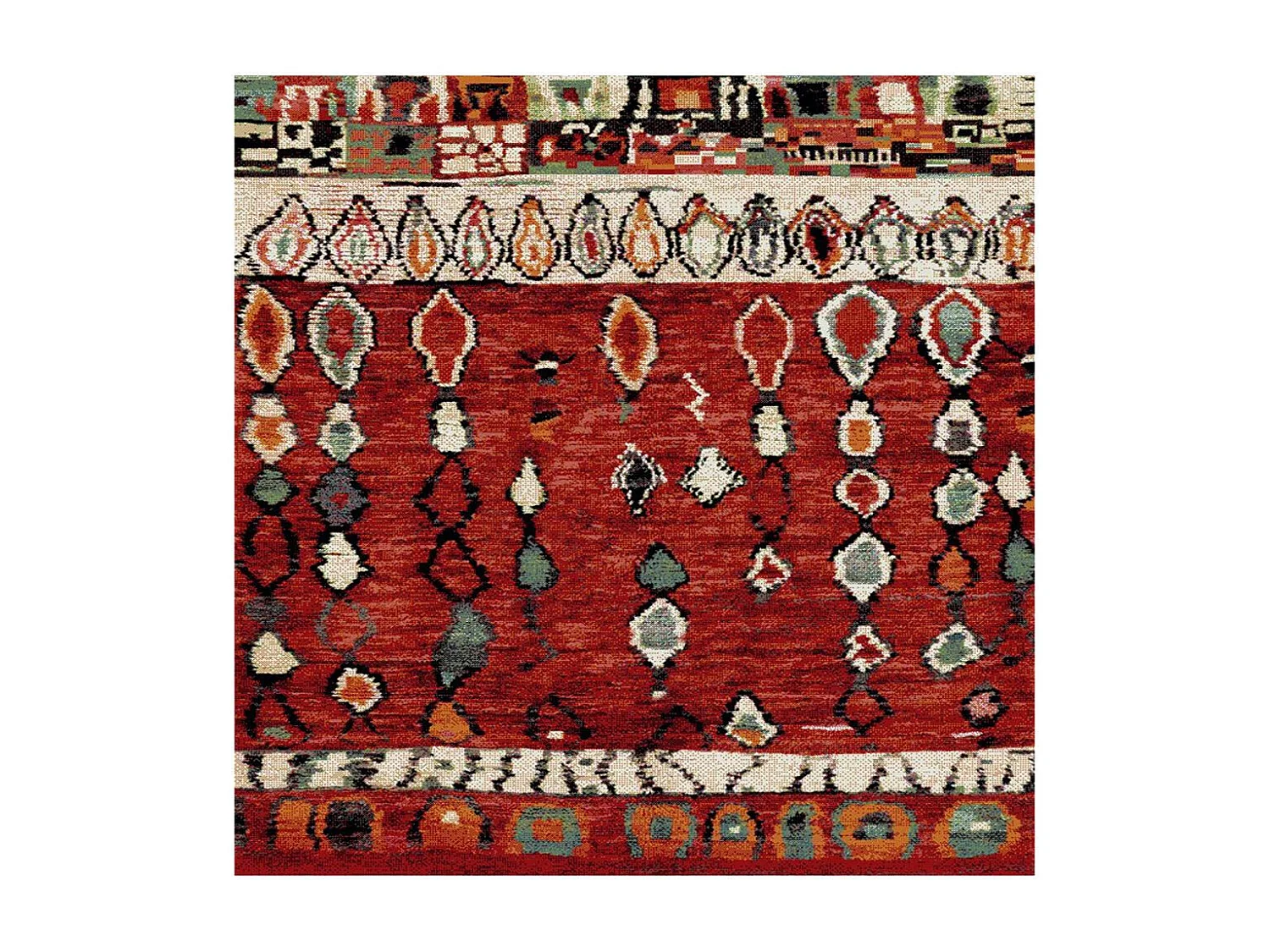 Tapis berbère 240x340 tissé motifs tribaux LYN8 MOROCO rouge