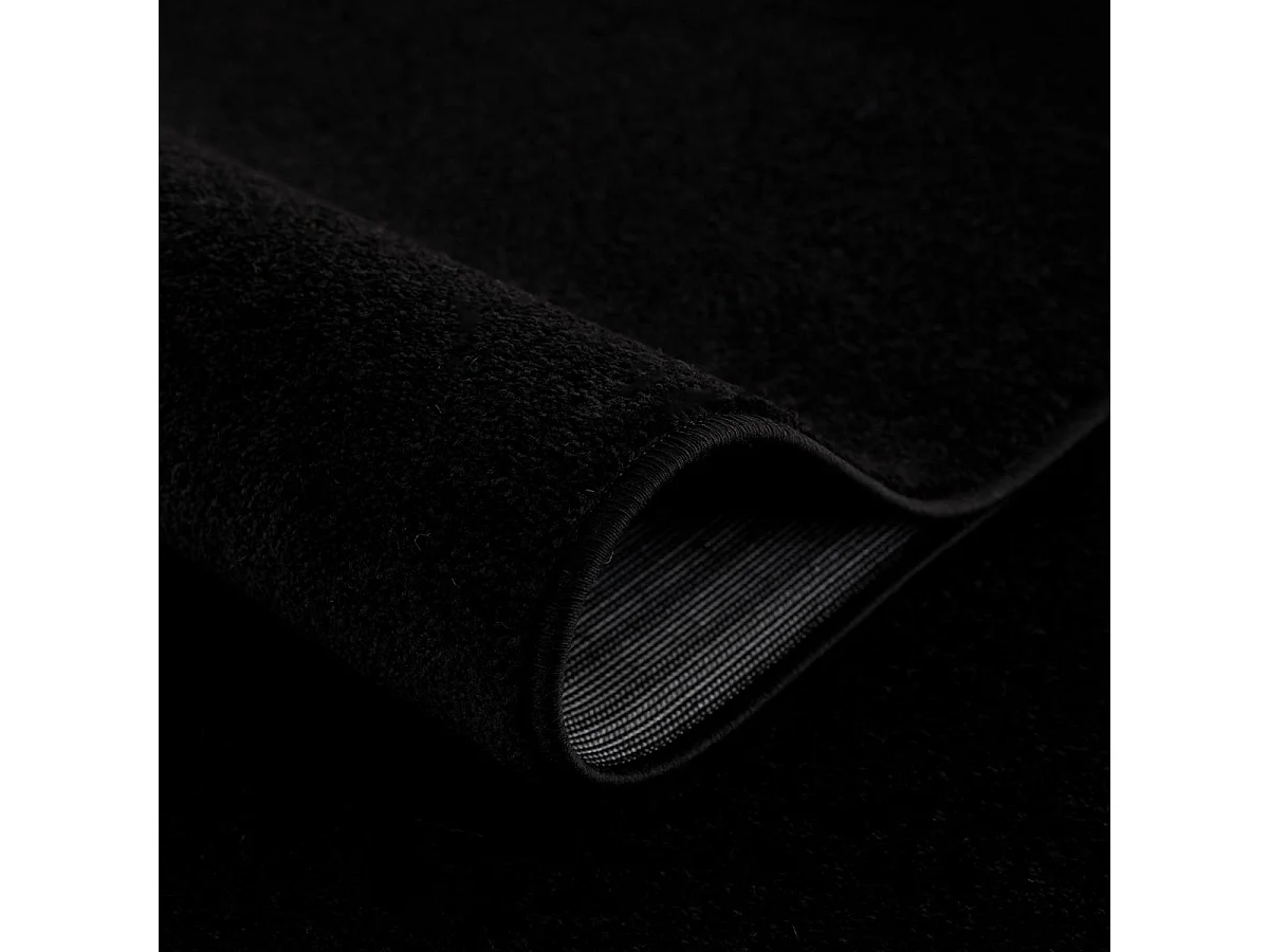 tapis salon 160x230 tissé noir rectangle motif uni NOSSA