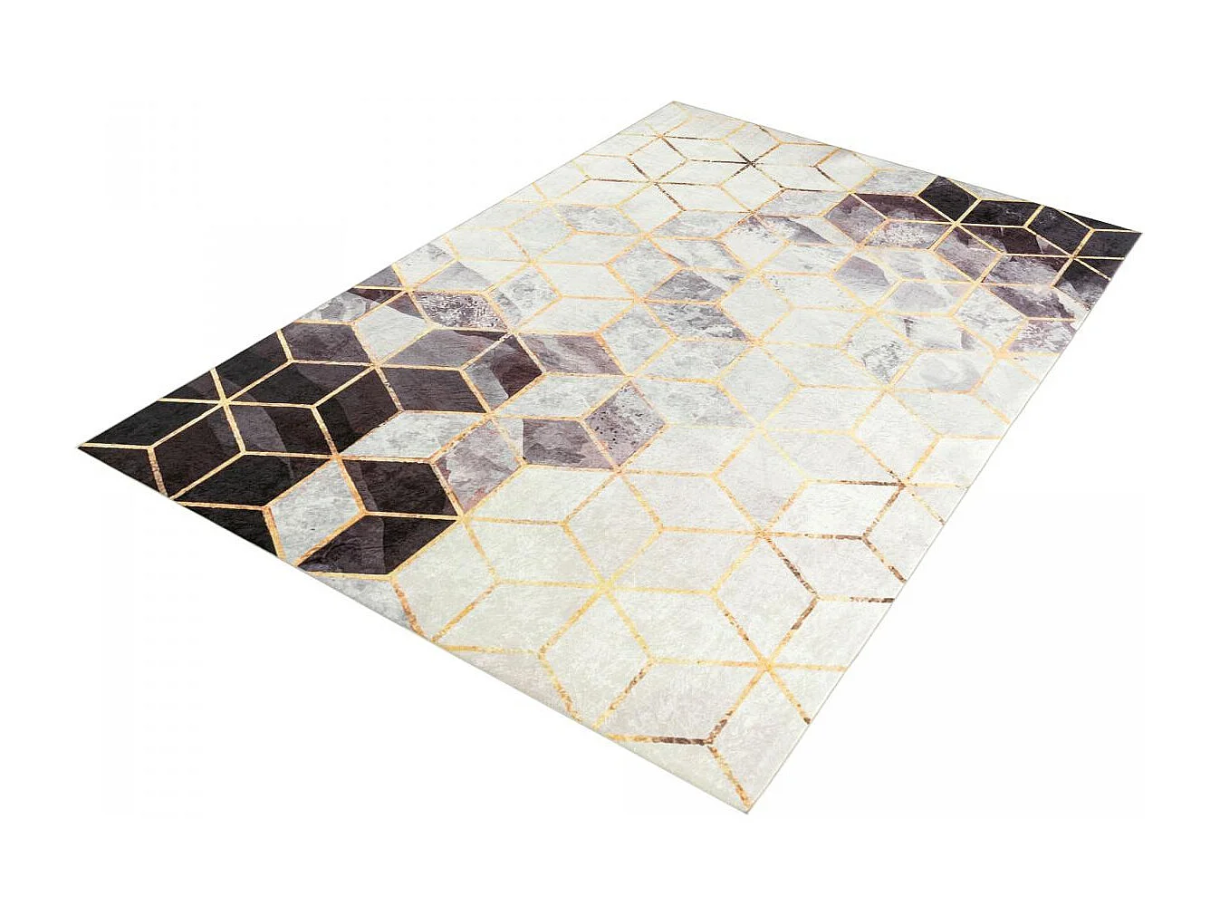 tapis salon Lavable 30° 160x230 noir et blanc IMPNUM 41