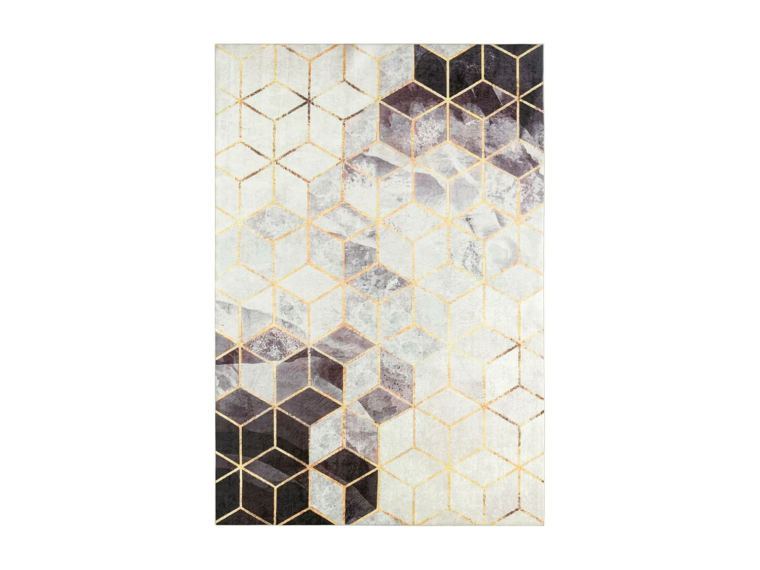 tapis salon Lavable 30° 160x230 noir et blanc IMPNUM 41