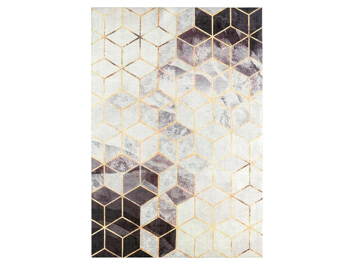 tapis salon Lavable 30° 160x230 noir et blanc IMPNUM 41