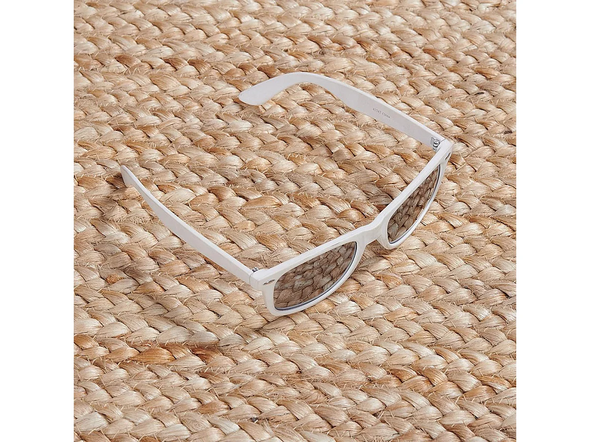 Tapis en jute 80x150 fait à la main sable NATURE