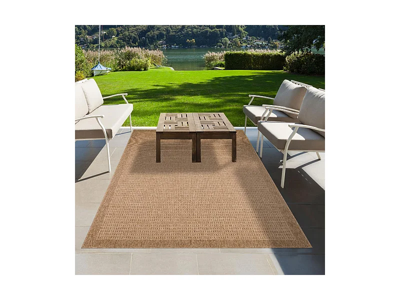 Tapis extérieur 80x150 tissé kilim beige JUTE ART