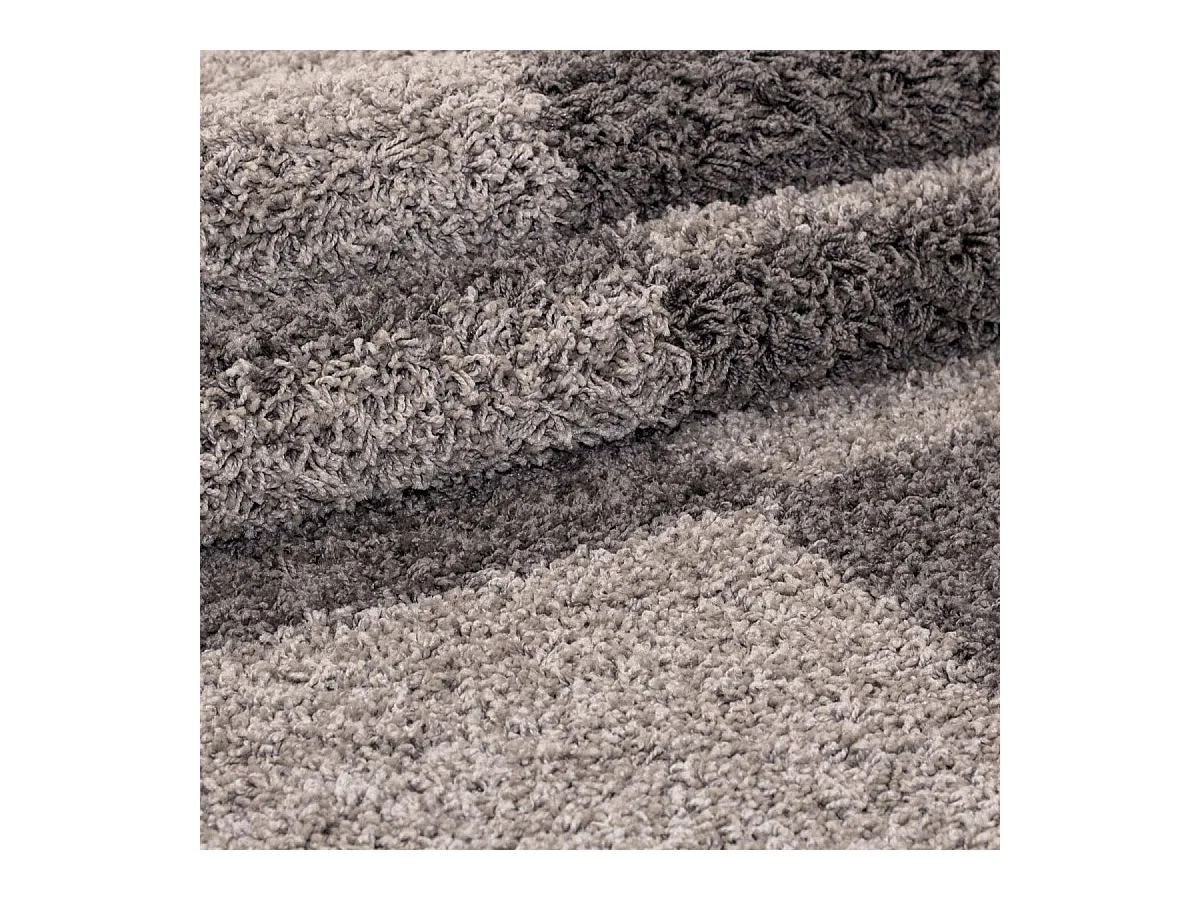 Tapis poils longs shaggy 80x250 rectangle tissé beige et marron