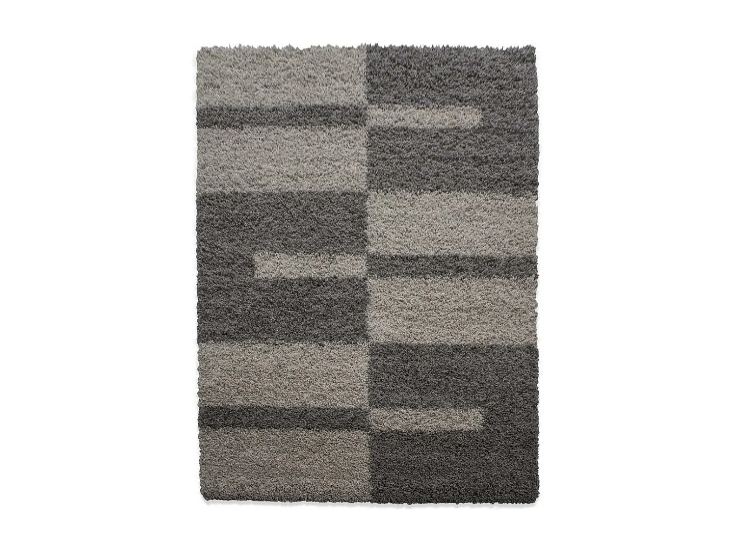 Tapis poils longs shaggy 80x250 rectangle tissé beige et marron