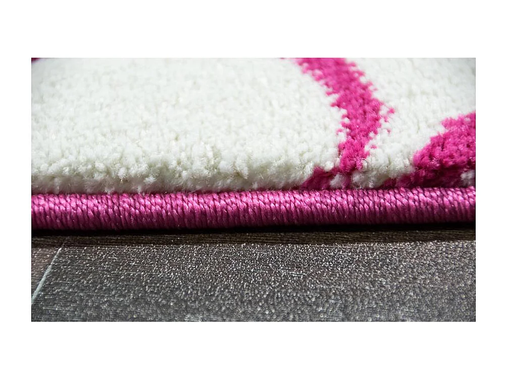 tapis chambre 120x170 tissé fuchsia rectangle motif enfant LICORNE