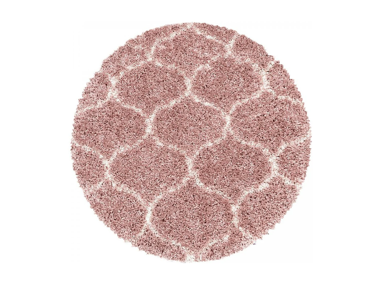 Tapis shaggy 160x230 rectangle tissé rose crème et me motif scandinave