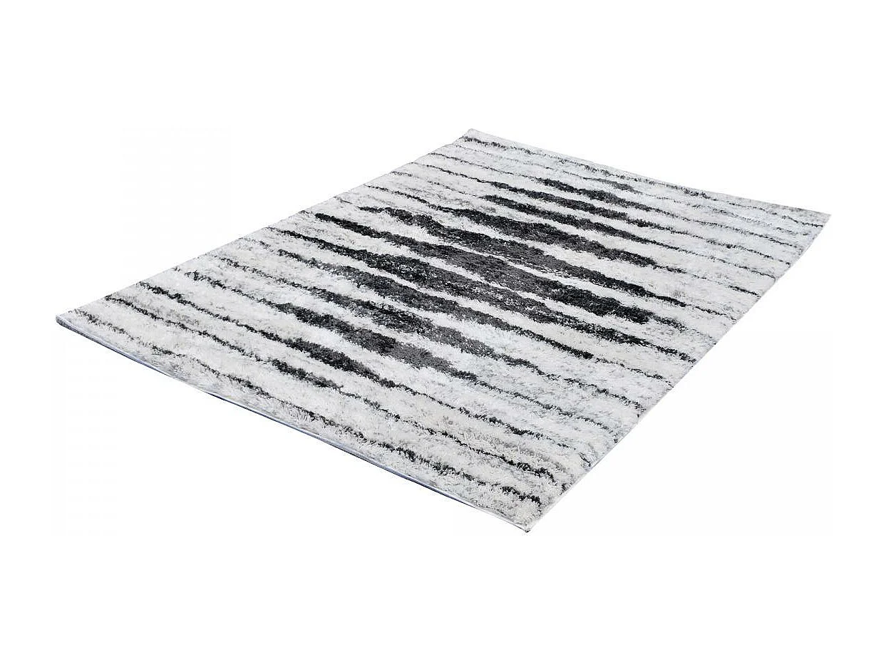 Tapis longs poils shaggy 60x110 rectangle tissé crème motif berbère LYN4 DOUX 5