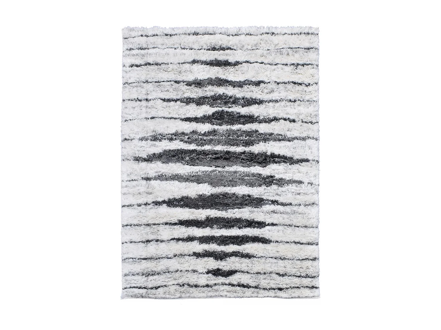 Tapis longs poils shaggy 60x110 rectangle tissé crème motif berbère LYN4 DOUX 5