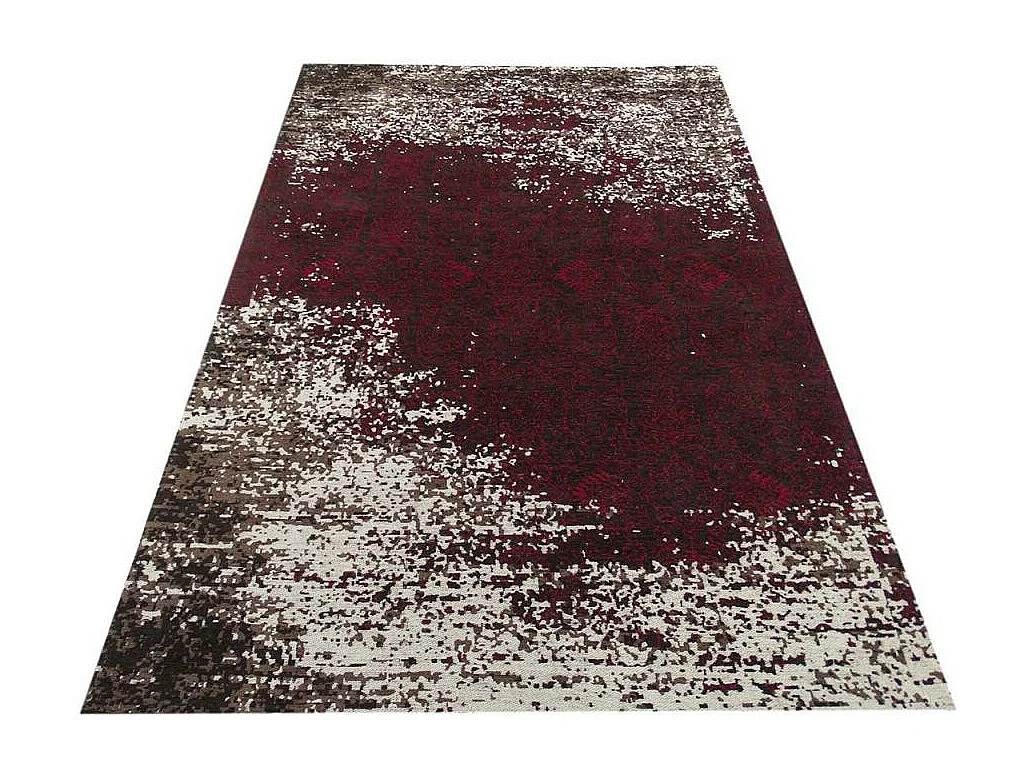 Tapis kilim 170x240 rectangle fait main rose motif géométrique AURATA