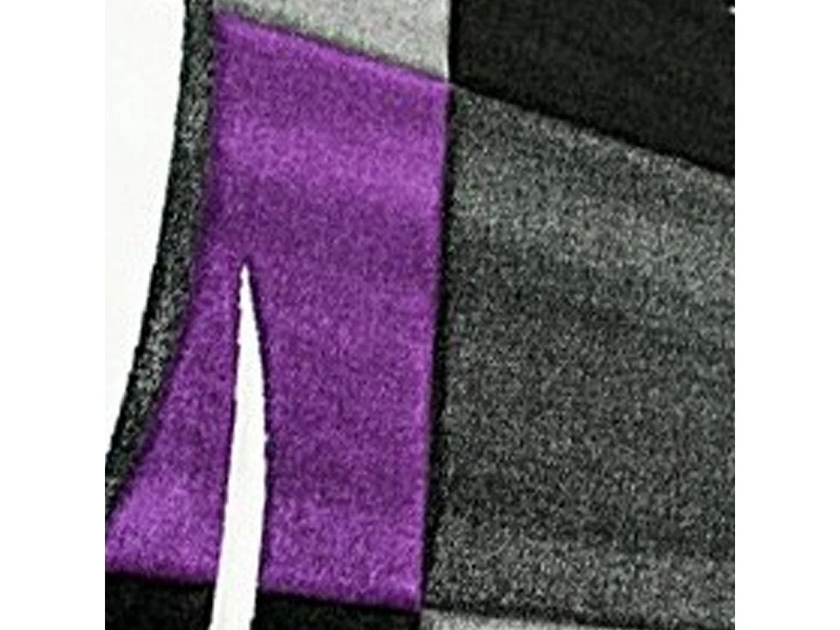 tappeto per camera da letto 80x150 tessuto viola rettangolo motivo scacchiera COMMA