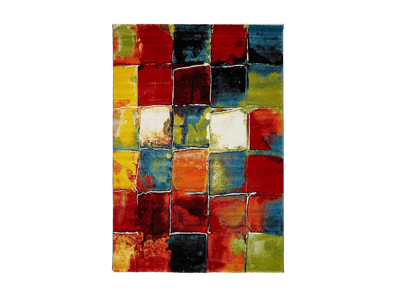 tapis salon 200x290 tissé multicolore rectangle motif géométrique LYN8 BELO 2