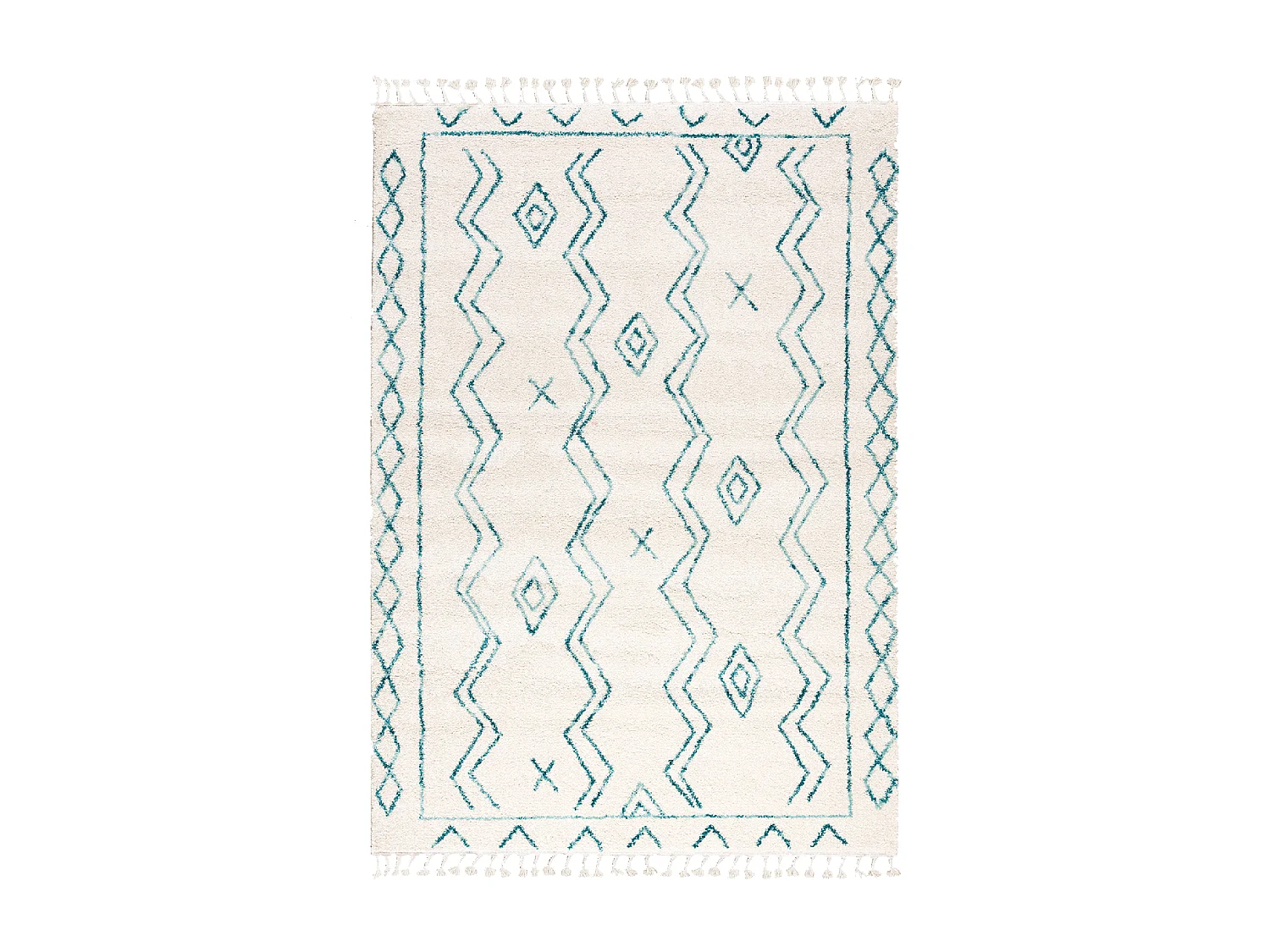 Tappeto berbero 60x110 tessuto modello etnico MADIDA panna