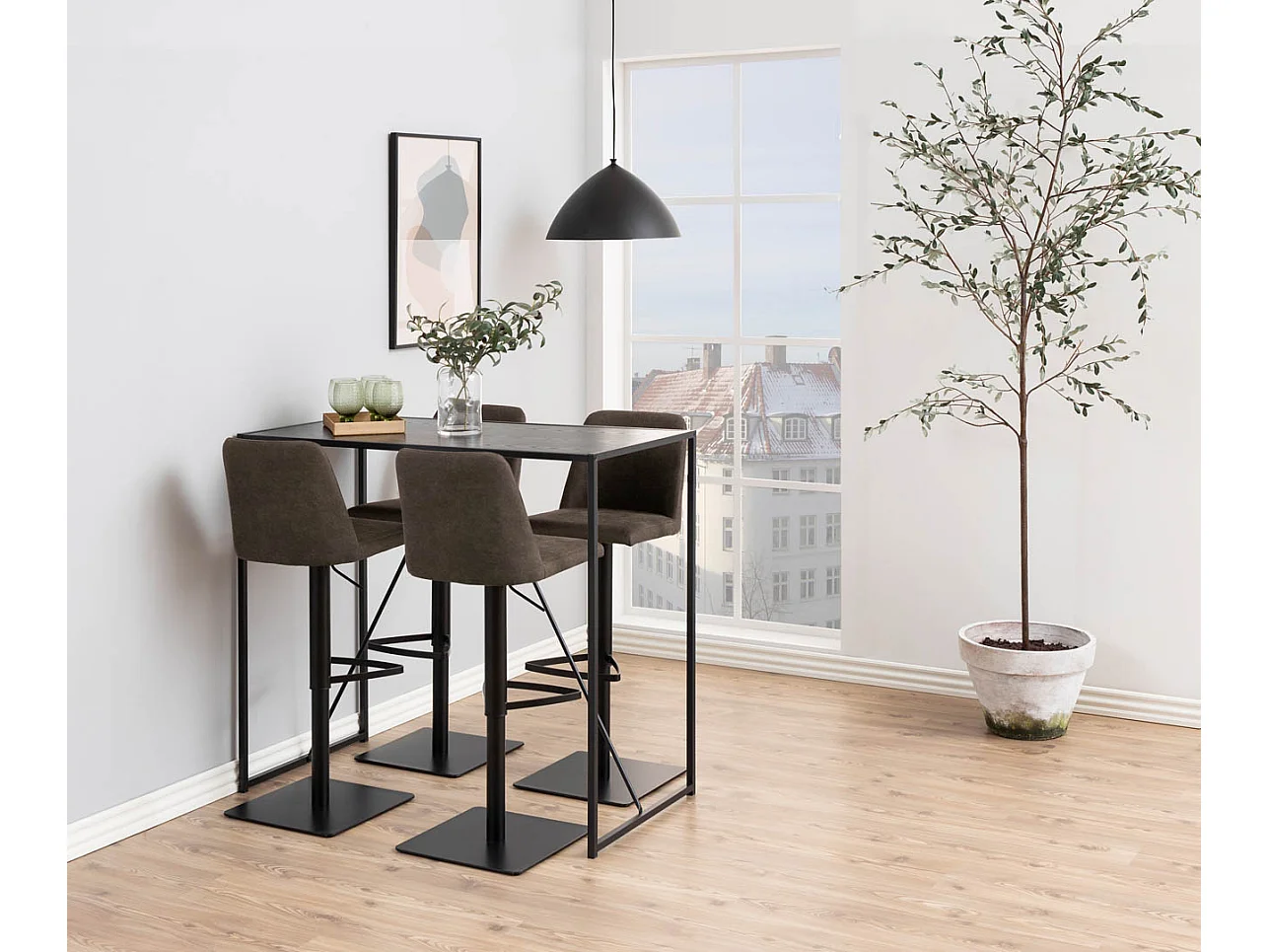 Avanja Barhocker Drehfunktion, Gaszylinder grau.