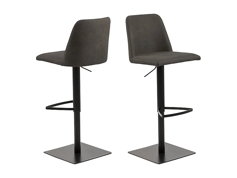 Sgabello da bar Avanja girevole con cartuccia a gas grigio.