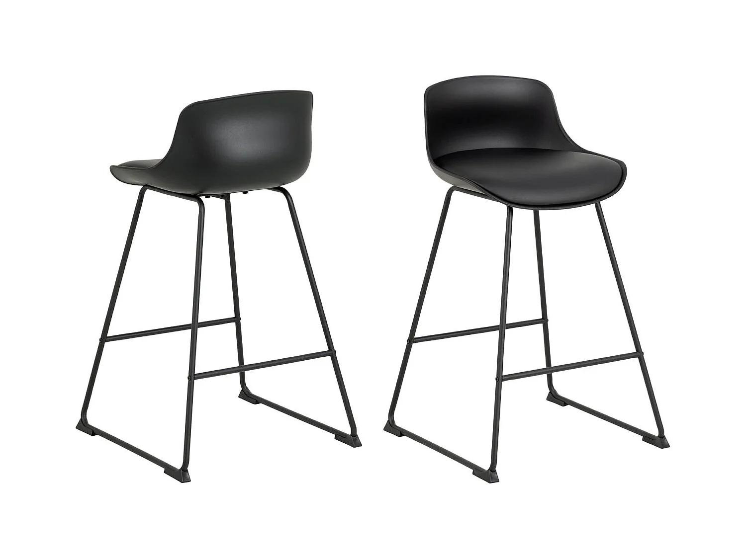 Tina tabouret de bar Simili cuir PU noir.