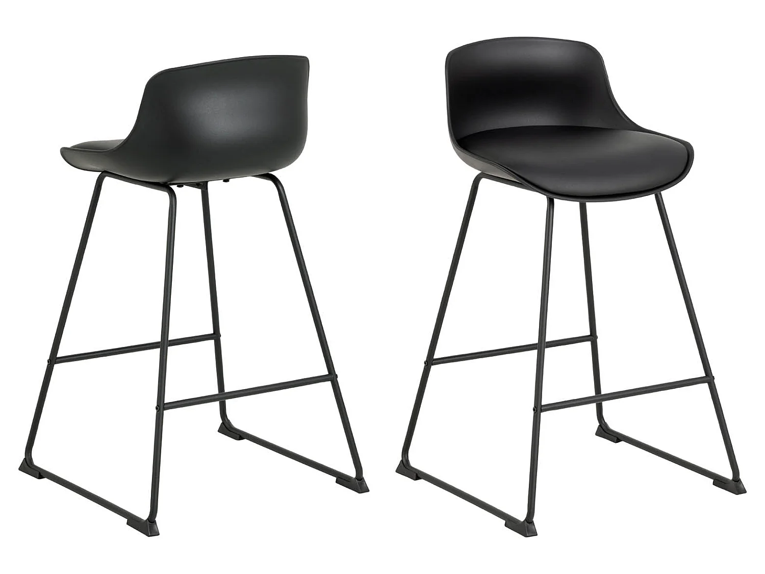 Tina tabouret de bar Simili cuir PU noir.