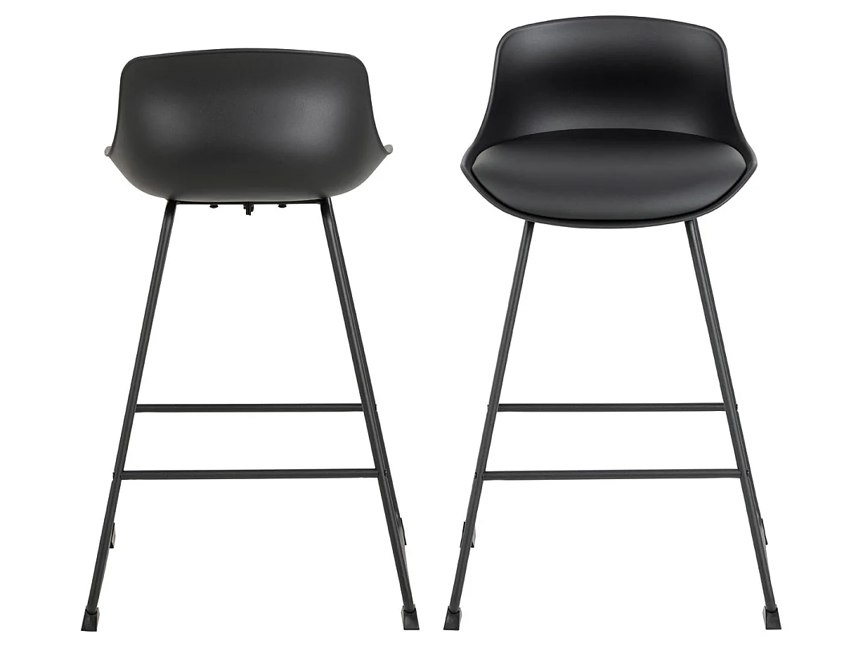 Tina tabouret de bar Simili cuir PU noir.