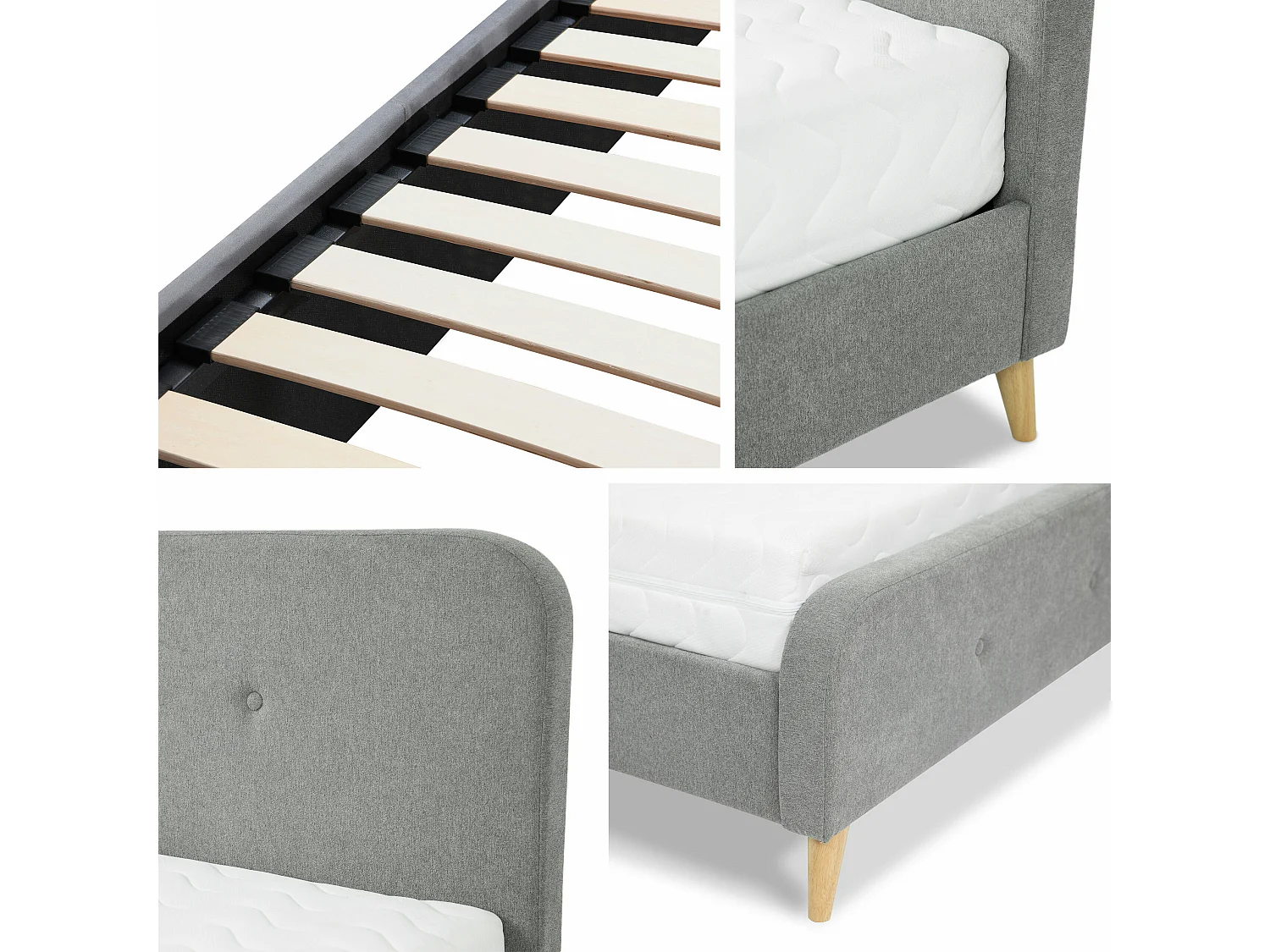 Cama Comfivo 350, Doble, De color marrón claro, 180x200, Tapiz, Somieres, 186x215x94cm