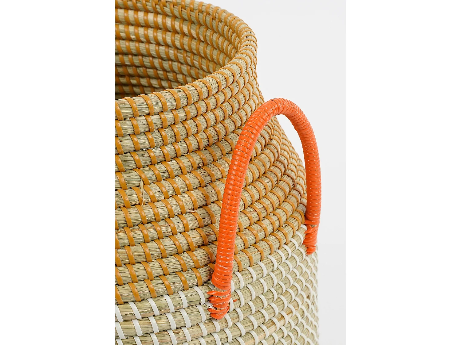 Ensemble de panier de rangement en jonc de mer - 43 x 50 - Jaune - MILOU