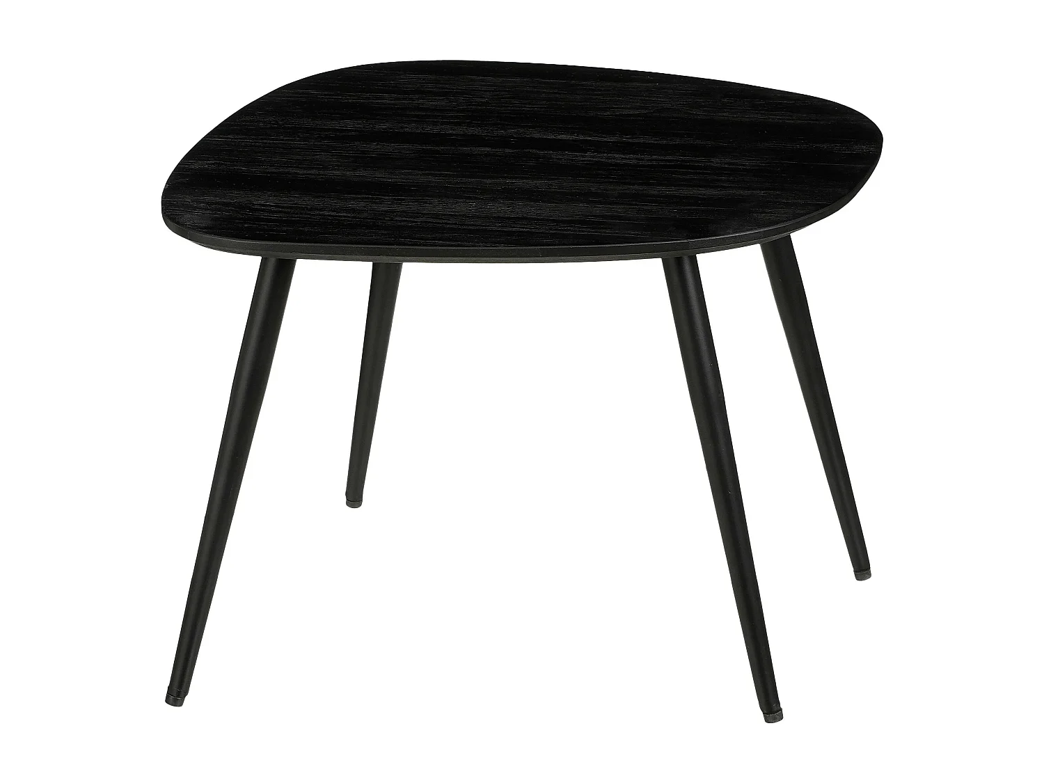 Lot de table d'appoint en bois recyclé et mdf et métal - 62 x 52 x 34 / 54 x 44 x 44 / 49 x 41 x 39 - Noir - JAILEY