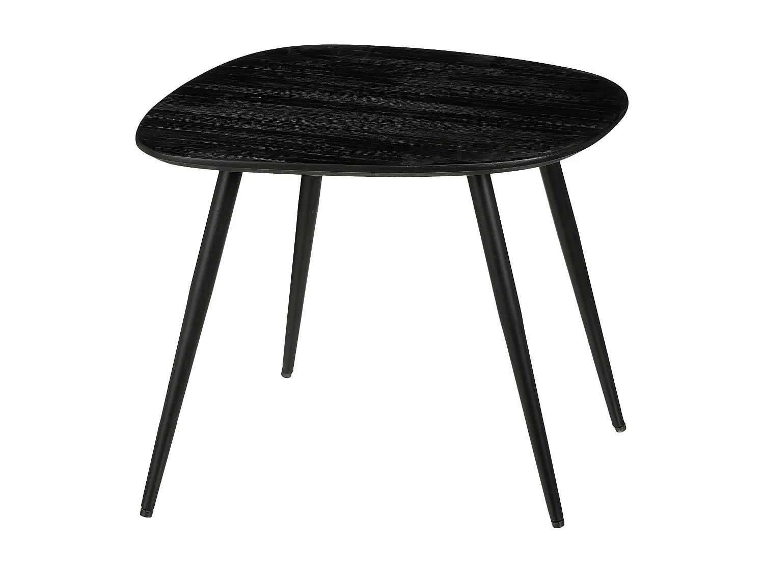 Lot de table d'appoint en bois recyclé et mdf et métal - 62 x 52 x 34 / 54 x 44 x 44 / 49 x 41 x 39 - Noir - JAILEY