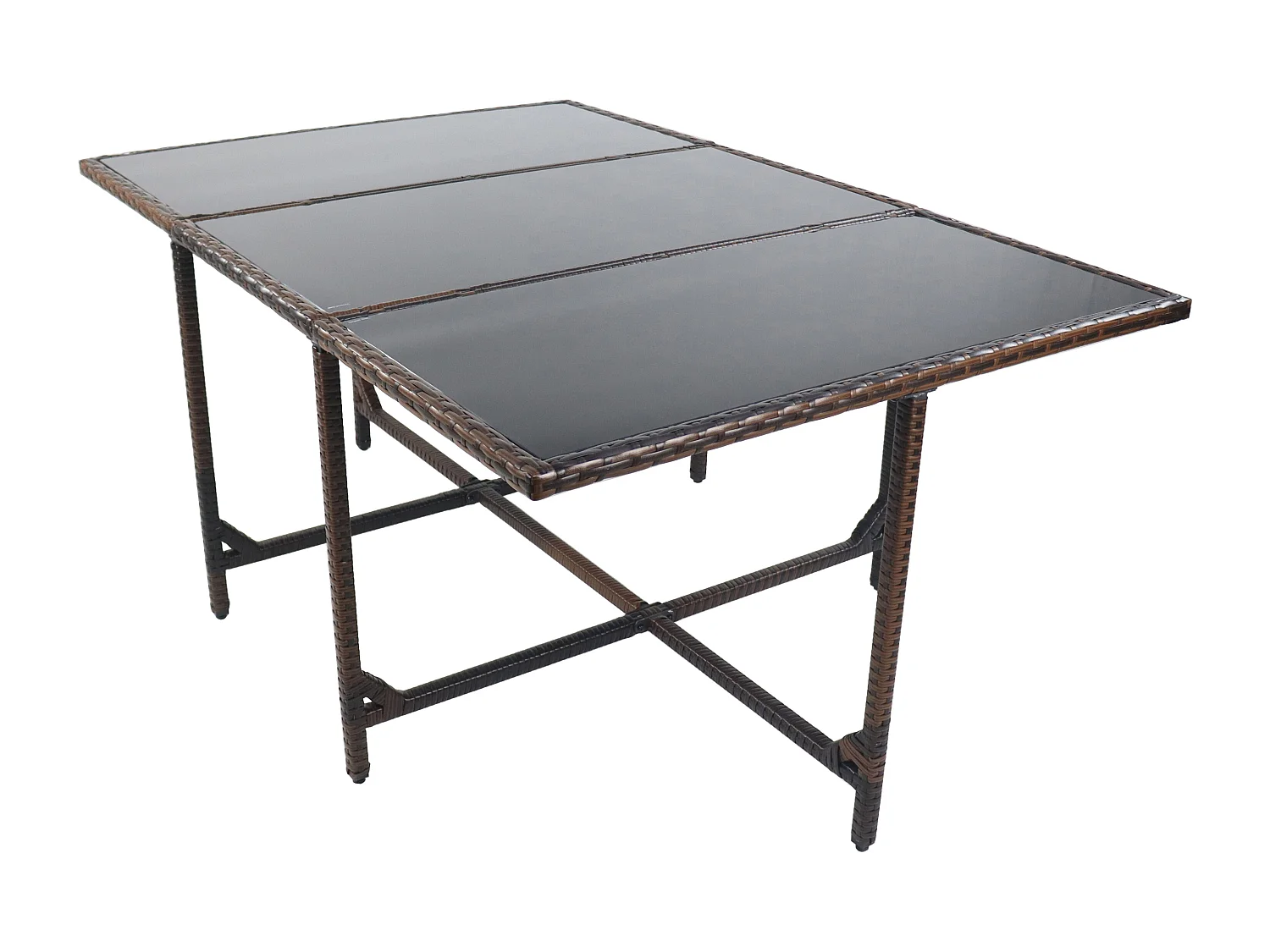 Mesa de jardim VCM | Mesa de Rattan | Dimensões aprox. A. 74 x L. 170 x P. 110 cm | Mesa Jardim | Mobiliário Jardim – Raloso 170x110 (Castanho)