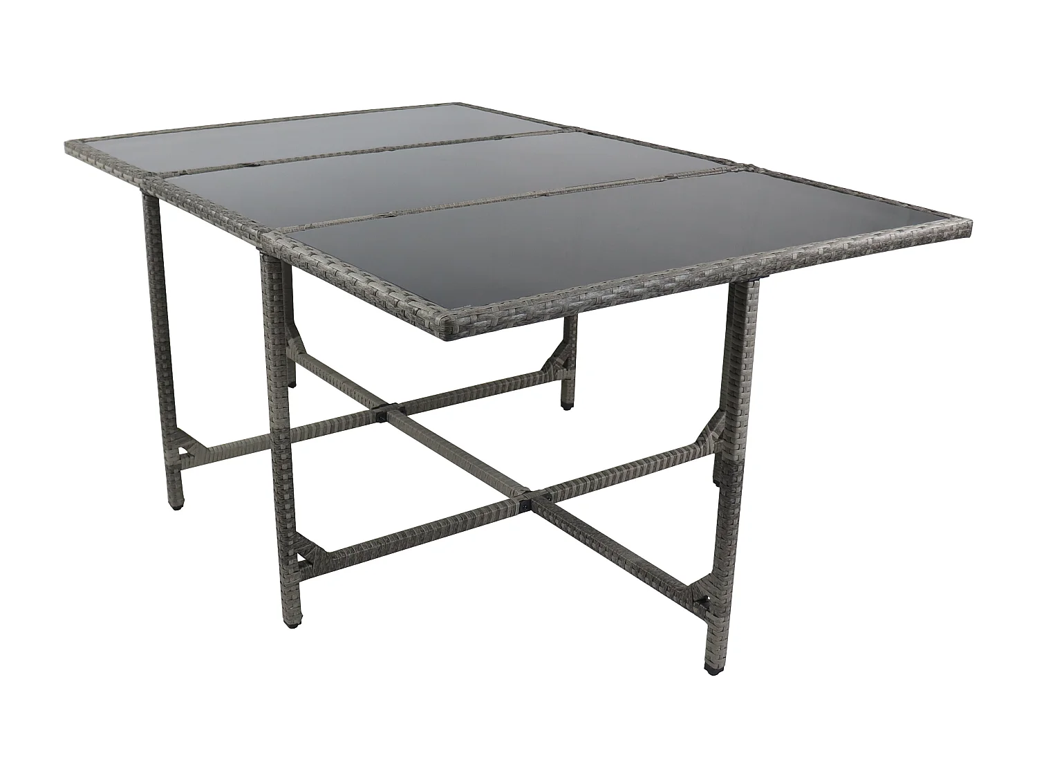 Mesa de jardim VCM | Mesa de Rattan | Dimensões aprox. A. 74 x L. 170 x P. 110 cm | Mesa Jardim | Mobiliário Jardim – Raloso 170x110 (Cinza)