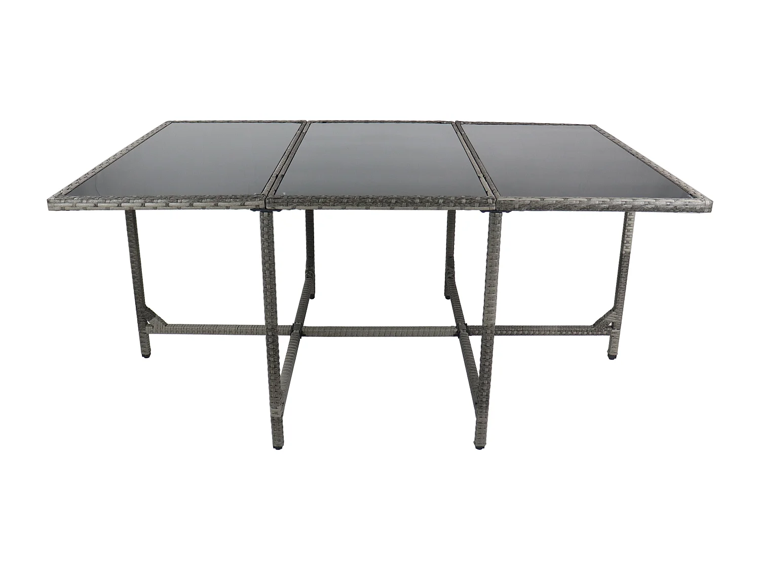 Mesa de jardim VCM | Mesa de Rattan | Dimensões aprox. A. 74 x L. 170 x P. 110 cm | Mesa Jardim | Mobiliário Jardim – Raloso 170x110 (Cinza)