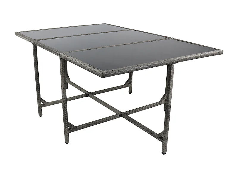 Mesa de jardim VCM | Mesa de Rattan | Dimensões aprox. A. 74 x L. 170 x P. 110 cm | Mesa Jardim | Mobiliário Jardim – Raloso 170x110 (Cinza)