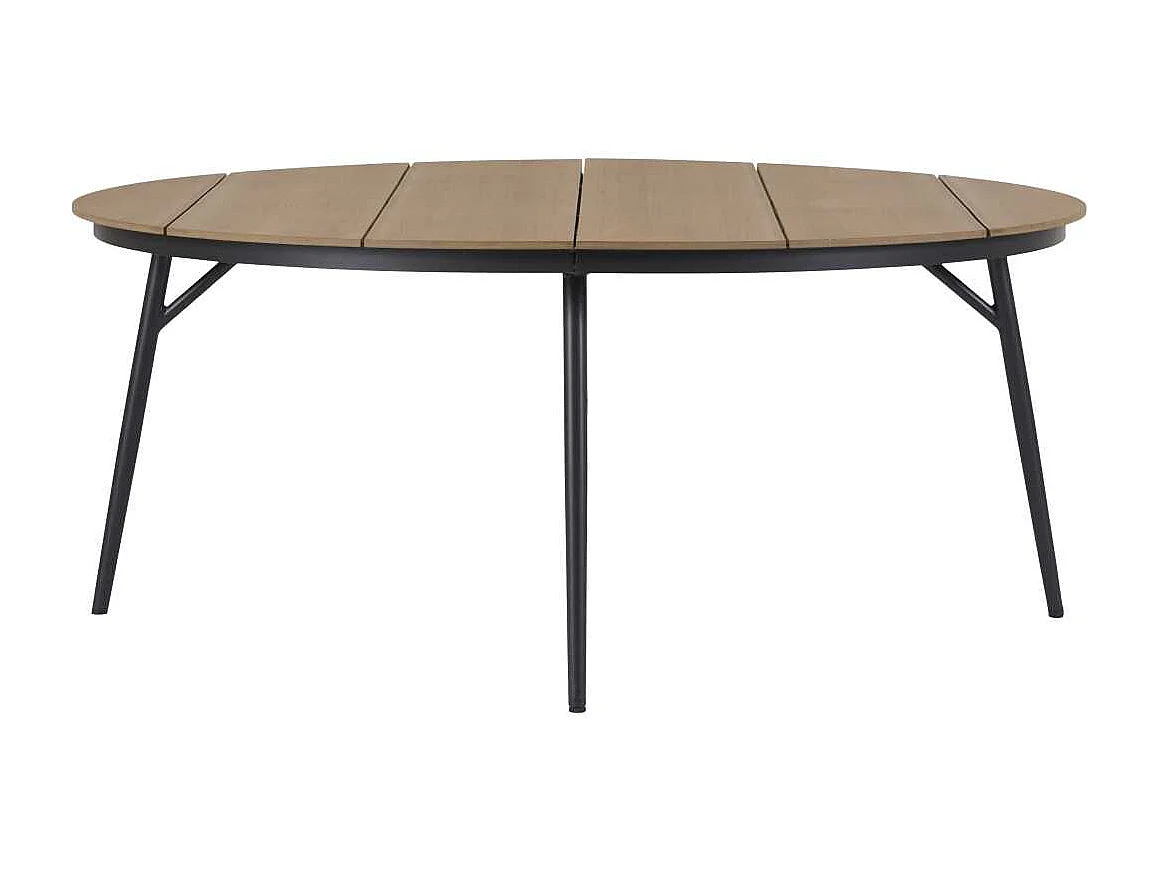 Dan tuintafel Ø178cm zwart,teak decor.