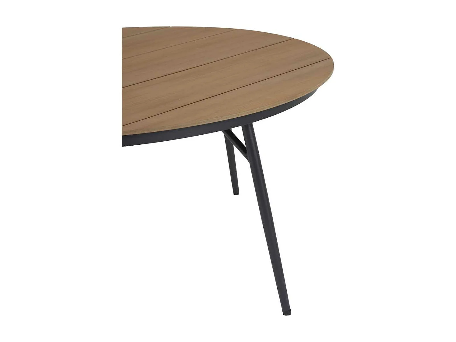 Dan tuintafel Ø178cm zwart,teak decor.