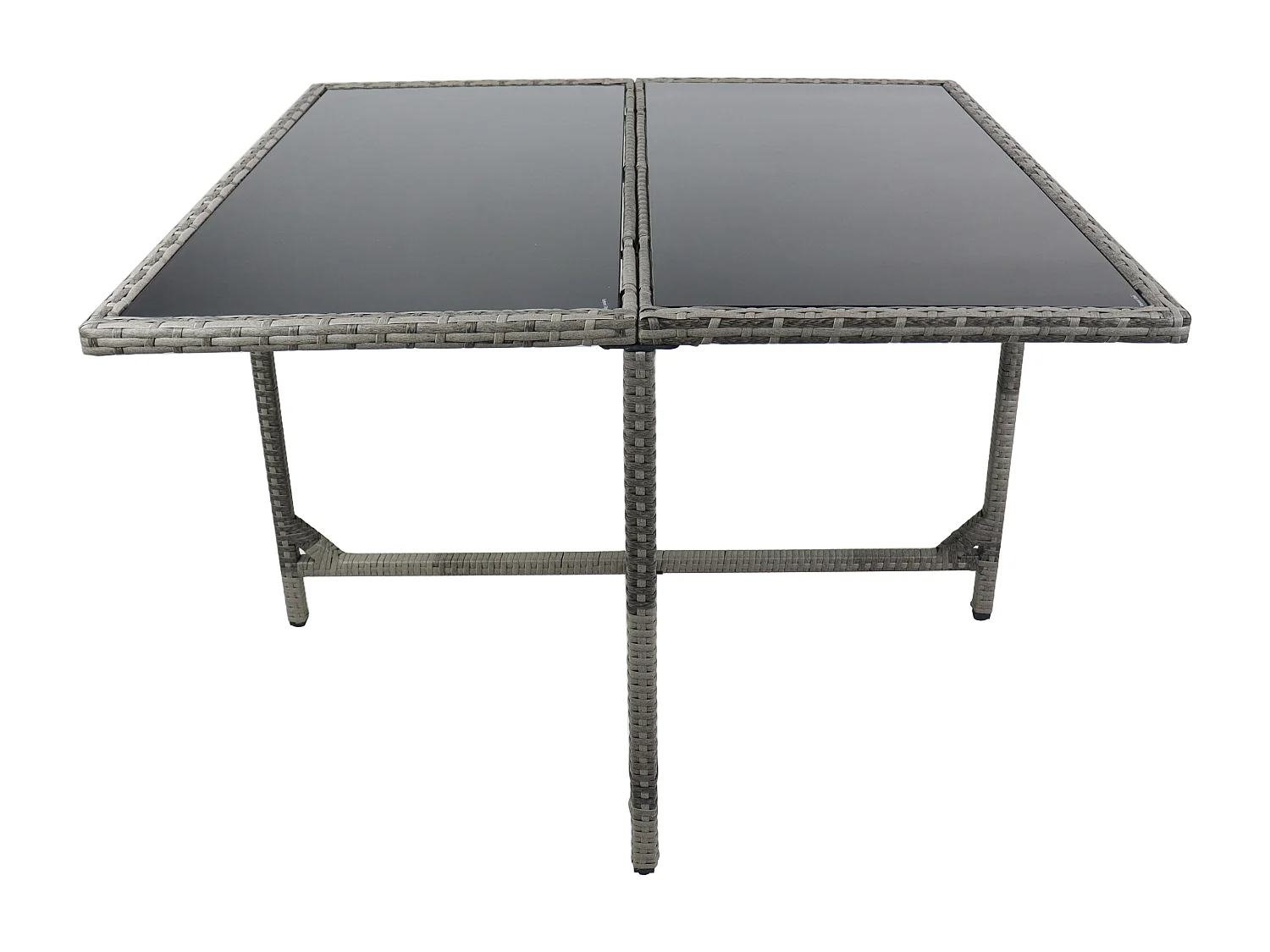 VCM Rotin Table de balcon Table de jardin Camping 110x110 Raloso