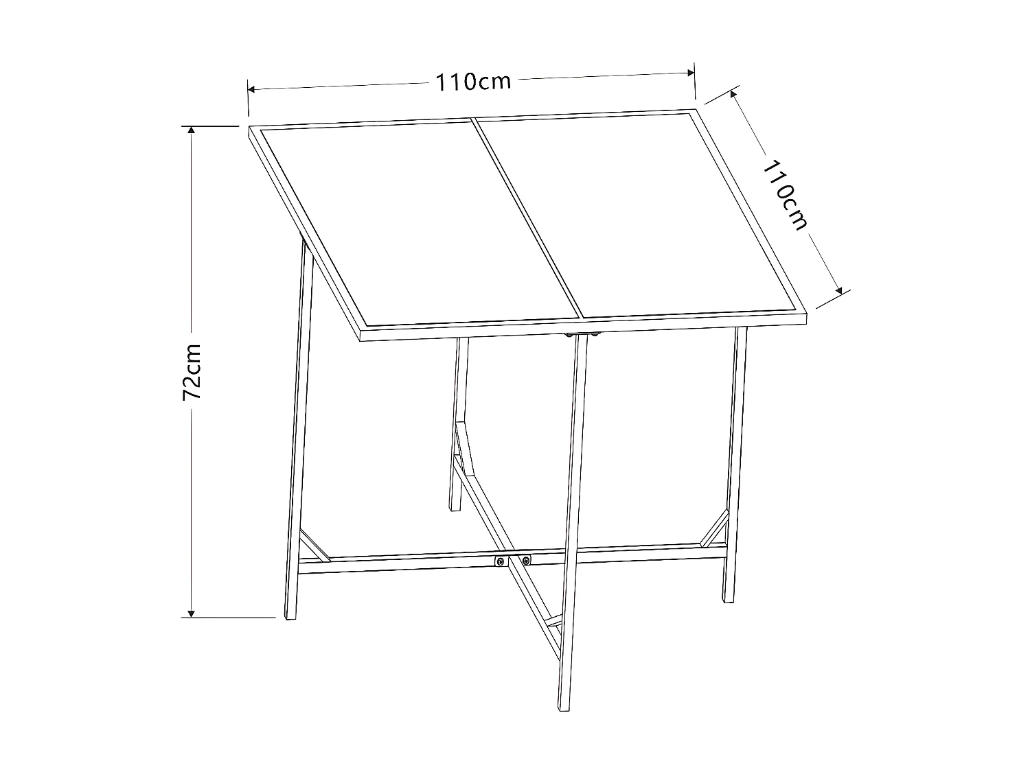 VCM Rotin Table de balcon Table de jardin Camping 110x110 Raloso