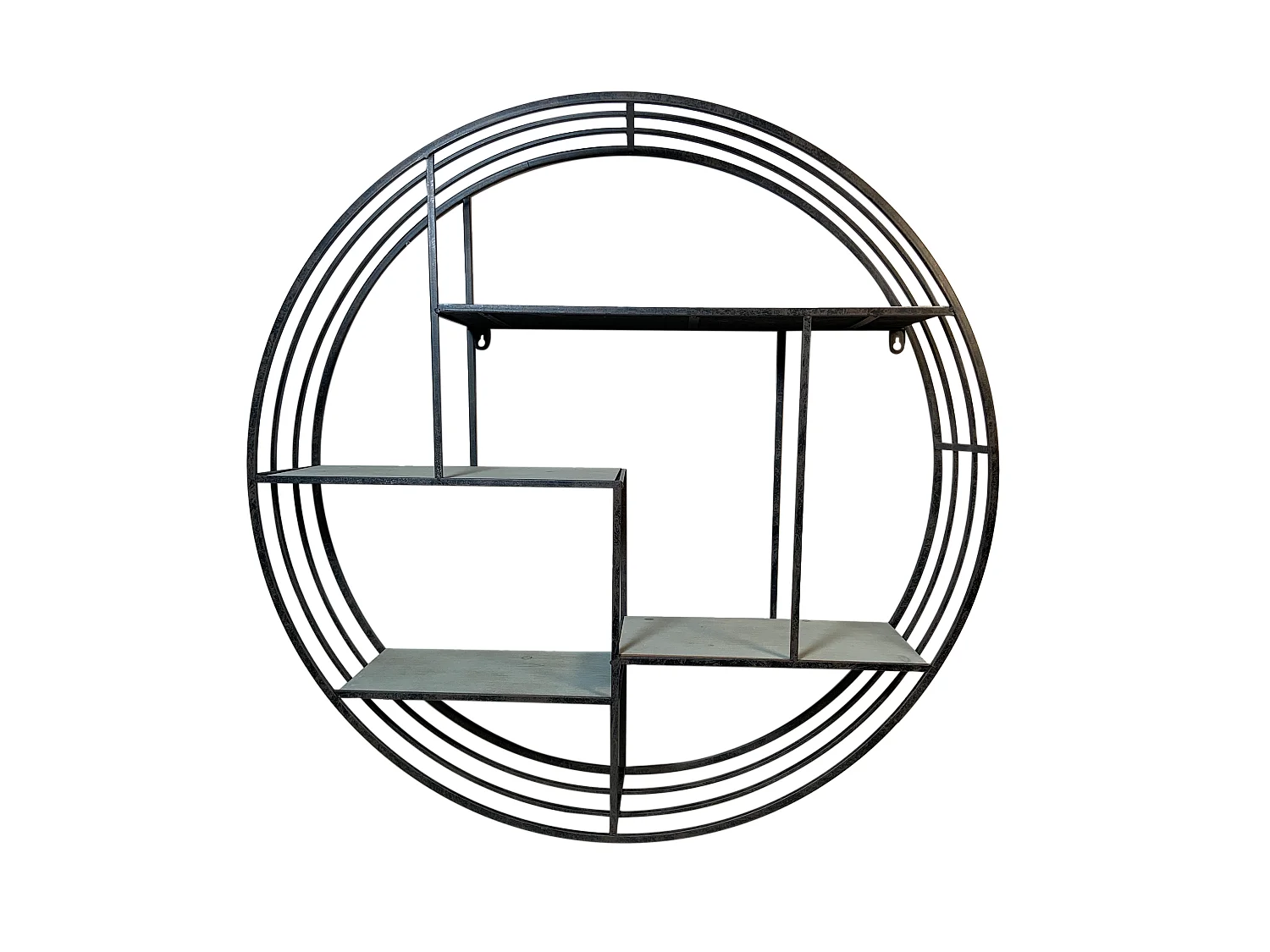 Etagère ronde en bois peint et métal 80x18x80cm