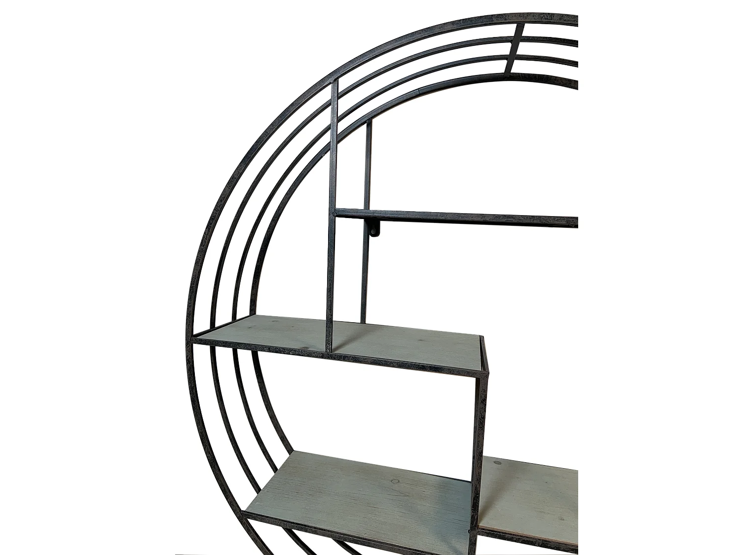 Etagère ronde en bois peint et métal 80x18x80cm