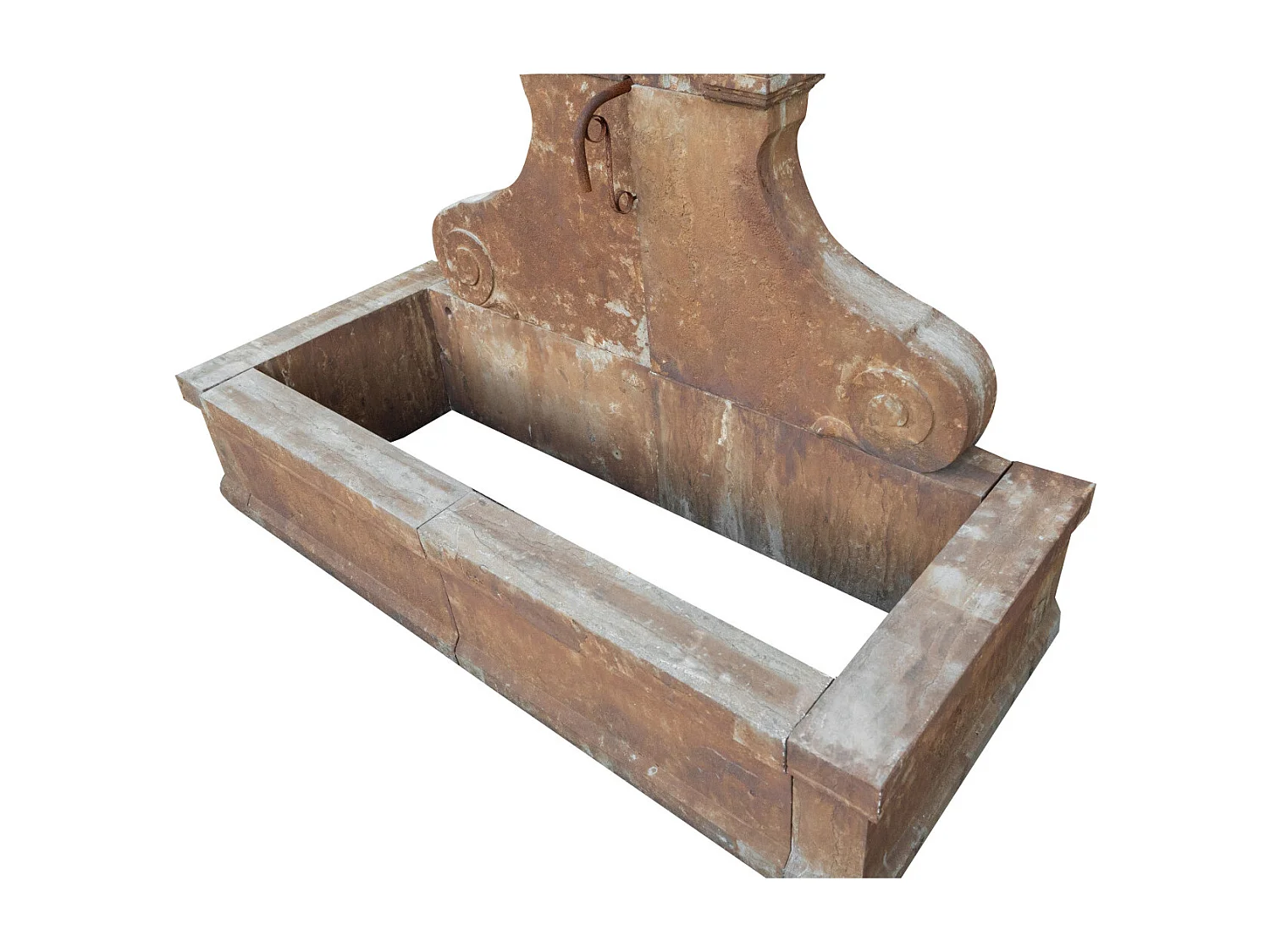 Biscottini Grande Fontaine de Jardin 232x189 cm | Grande fontaine murale en pierre | Fontaine mural